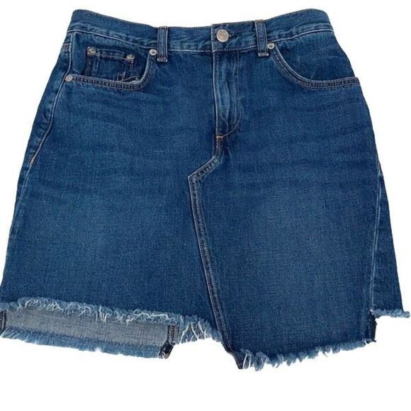 Rag & Bone Women’s Denim Mini Skirt Size 26 Eddy Wash Dive Frayed Hem Blue - Picture 1 of 7